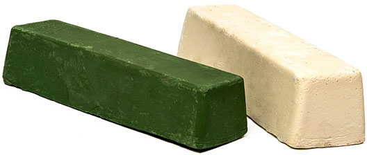 green and white polishing bars